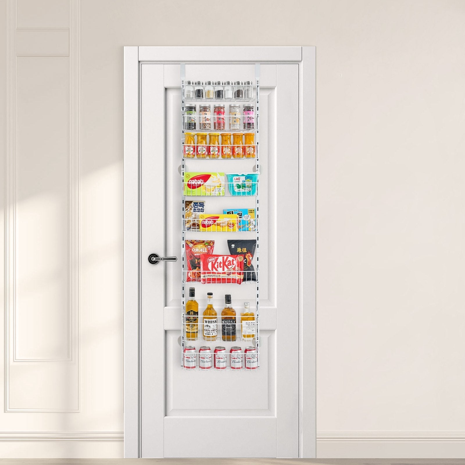 VEVOR 8-Tier Over the Door Pantry Organizer Hanging Storage Rack Adjustable 