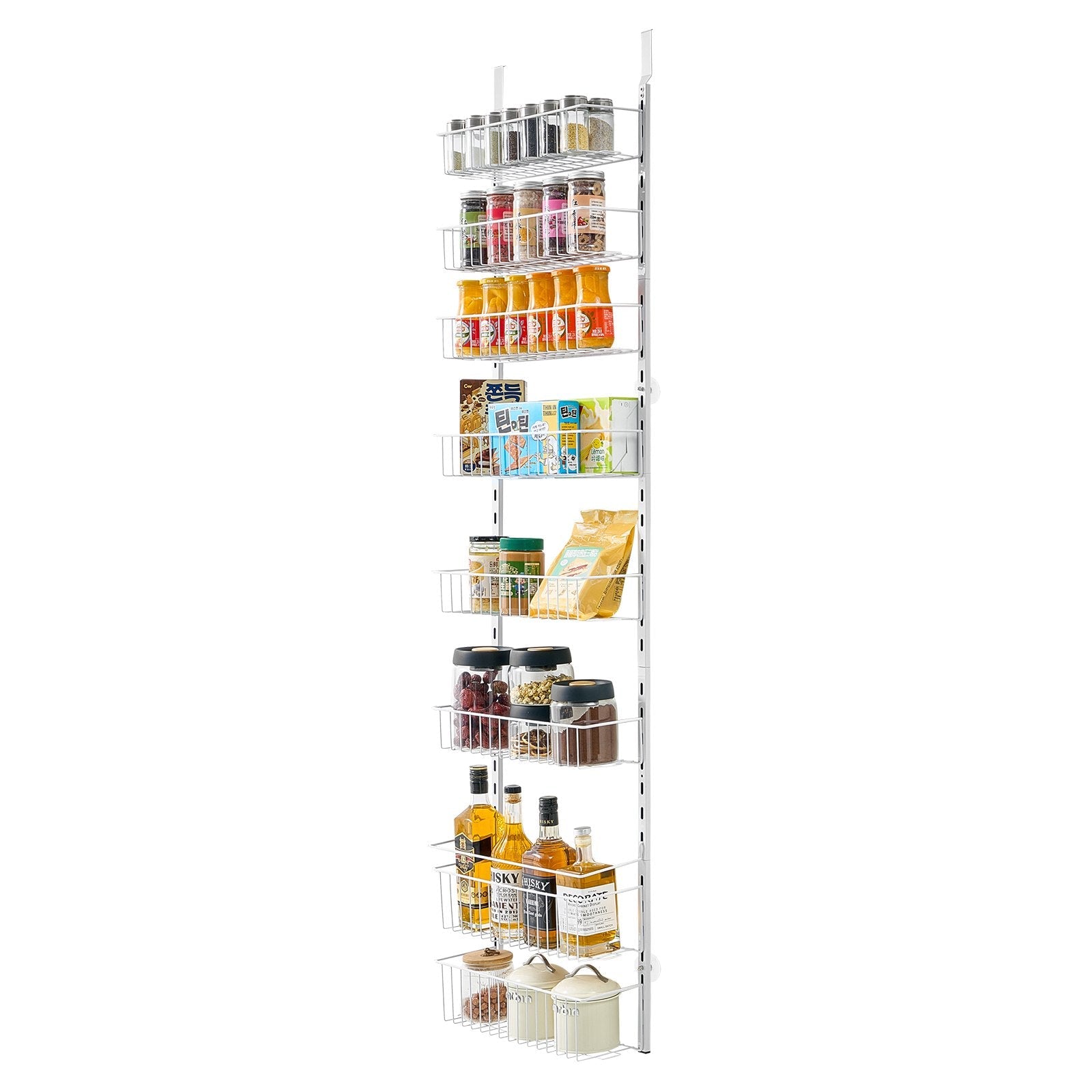 VEVOR 8-Tier Over the Door Pantry Organizer Hanging Storage Rack Adjustable 