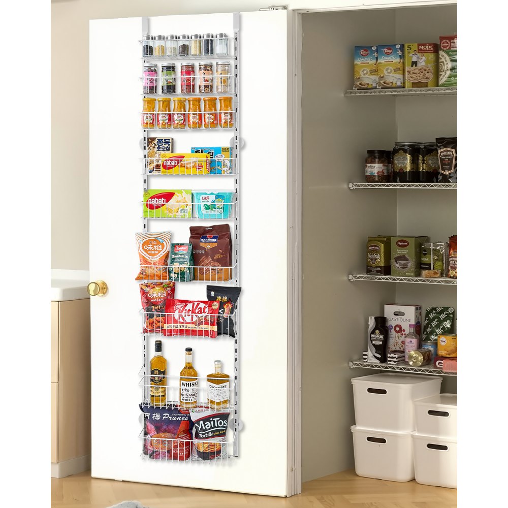 VEVOR 9-Tier Over the Door Pantry Organizer Hanging Storage Rack Adjustable 