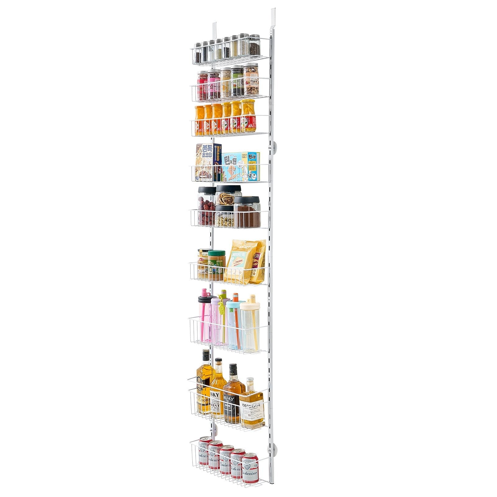 VEVOR 9-Tier Over the Door Pantry Organizer Hanging Storage Rack Adjustable 