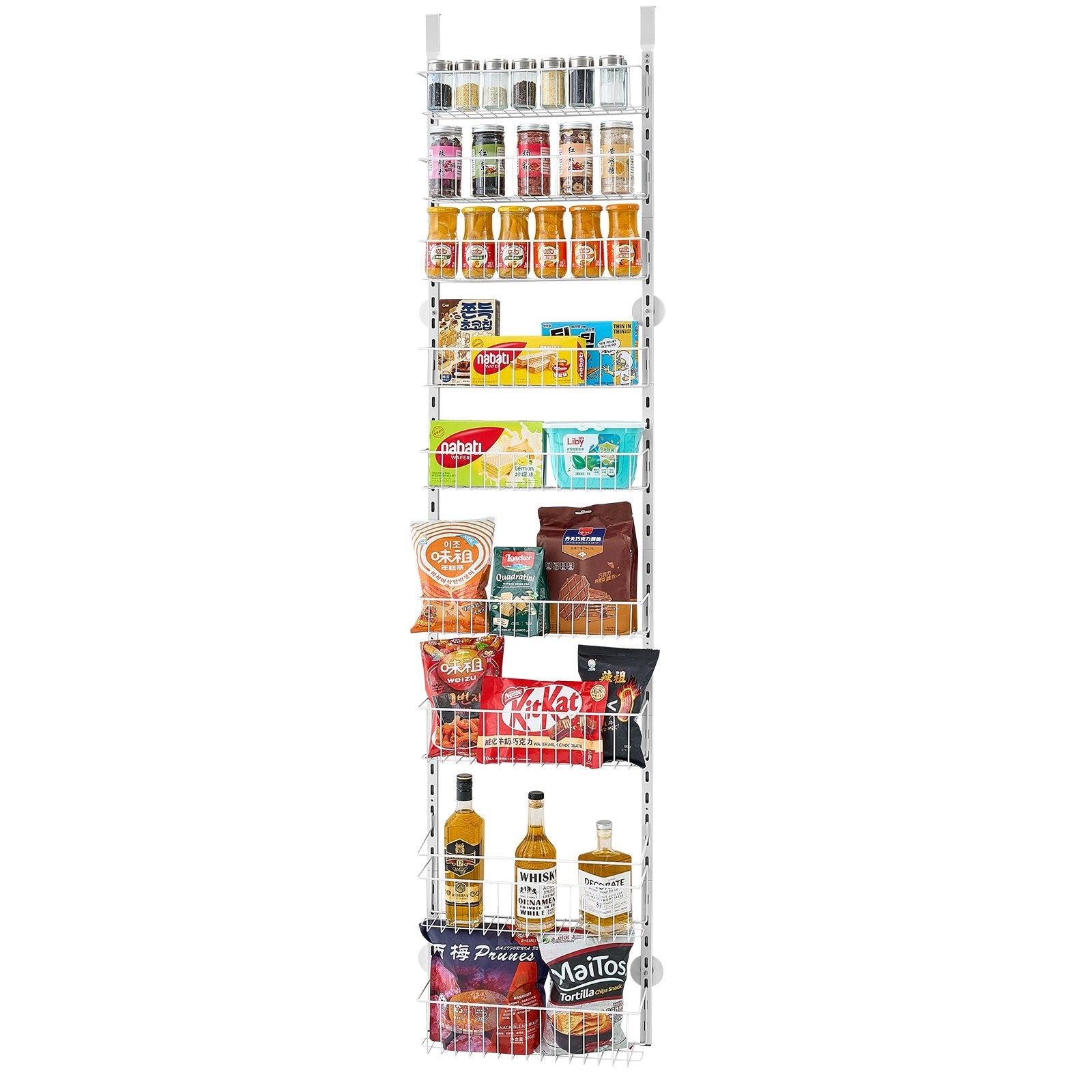 VEVOR 9-Tier Over the Door Pantry Organizer Hanging Storage Rack Adjustable 