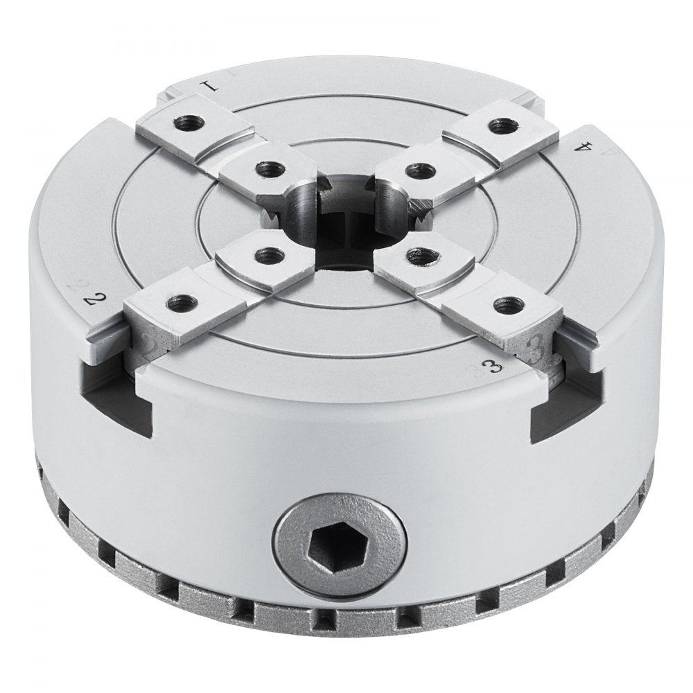 VEVOR KP965 Lathe Chuck, 4-Jaw 3.75" Diameter, Metal Lathe Chuck Turning Machine Accessories with 5 Sets of Jaws, Self-centering Tool, for Precision Machining, Grinding Machines, Milling Machines 