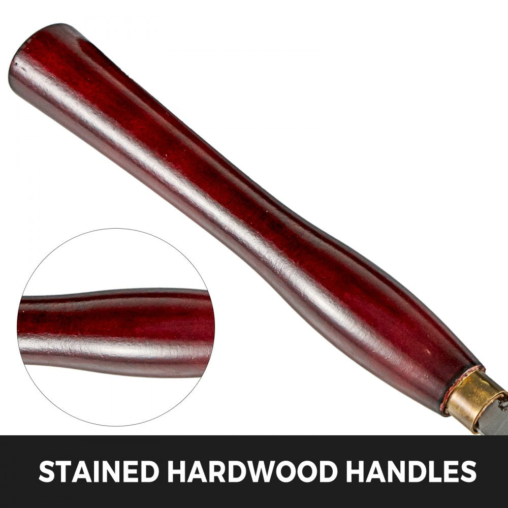 VEVOR Woodworking Lathe Chisel Set 8 Piece Set Lathe Chisel HSS Steel Blades Wood Turning Tools Wooden Case for Storage  for Wood Carving Root Carving Furniture Carving Lathes Red 