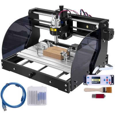 VEVOR CNC Router Machine 3018 CNC 3018-PRO 3 Axis PCB Milling Machine Wood Router Engraver GRBL Control DIY Engraving CNC Machine with Offline Controller and ER11 and 5mm Extension Rod(300x180x45mm) 