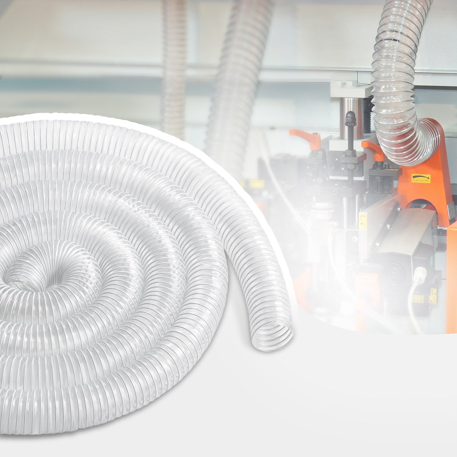 VEVOR 2.5'' x 20' Dust Collection Hose Thickened PVC Flexible Clear Hose 