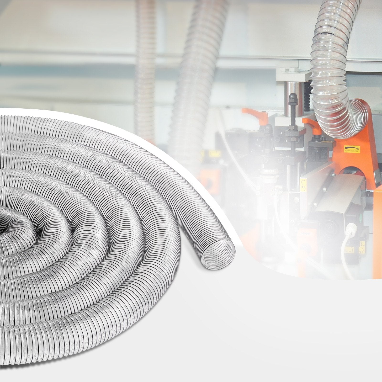VEVOR 4'' x 50' Dust Collection Hose Thickened PVC Flexible Clear Hose 