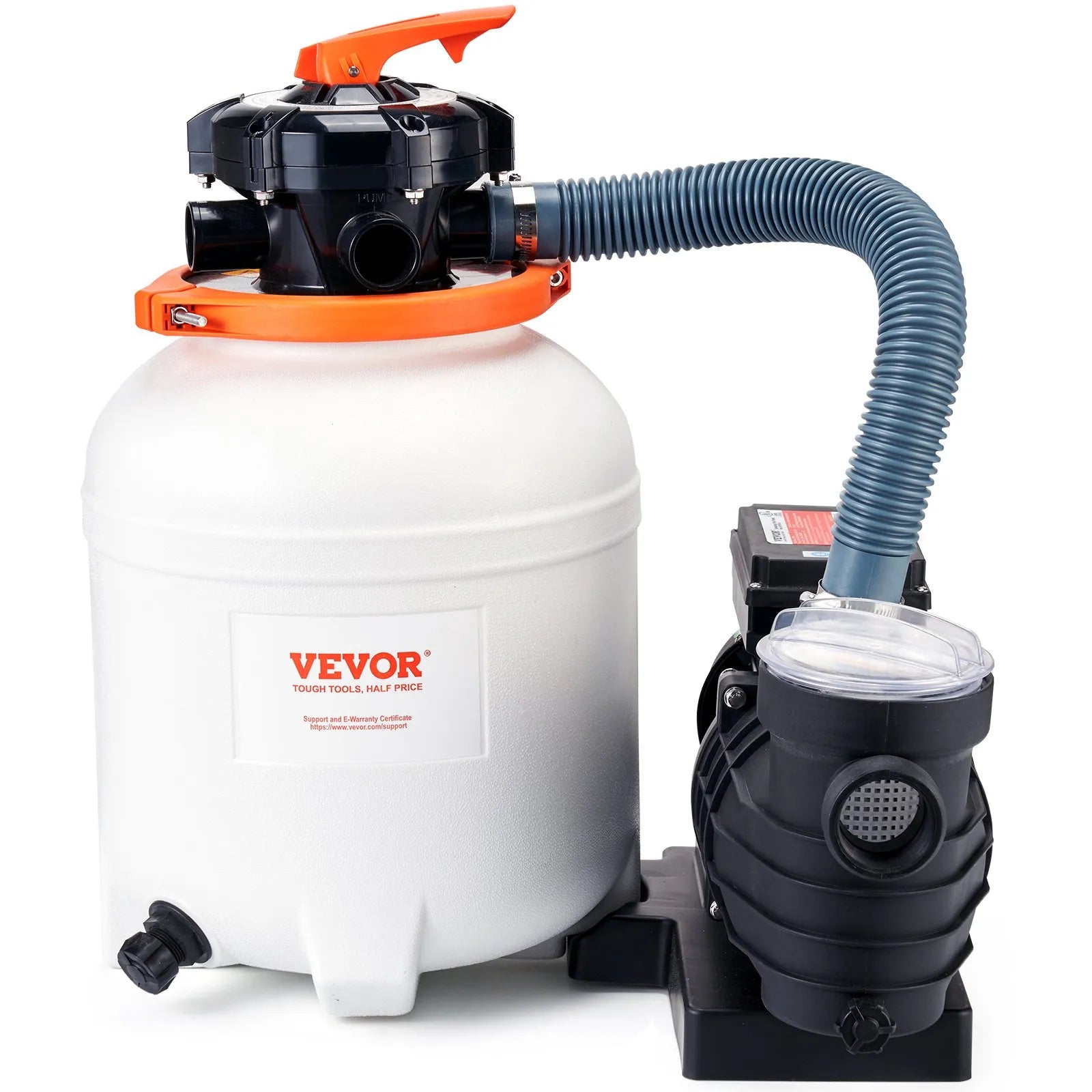 VEVOR Sand Filter Pump for Above Ground Pools, 12-inch, 3000 GPH, 1/2 HP Swimming Pool Pumps System & Filters Combo Set with 6-Way Multi-Port Valve & Strainer Basket, for Domestic and Commercial Pools
