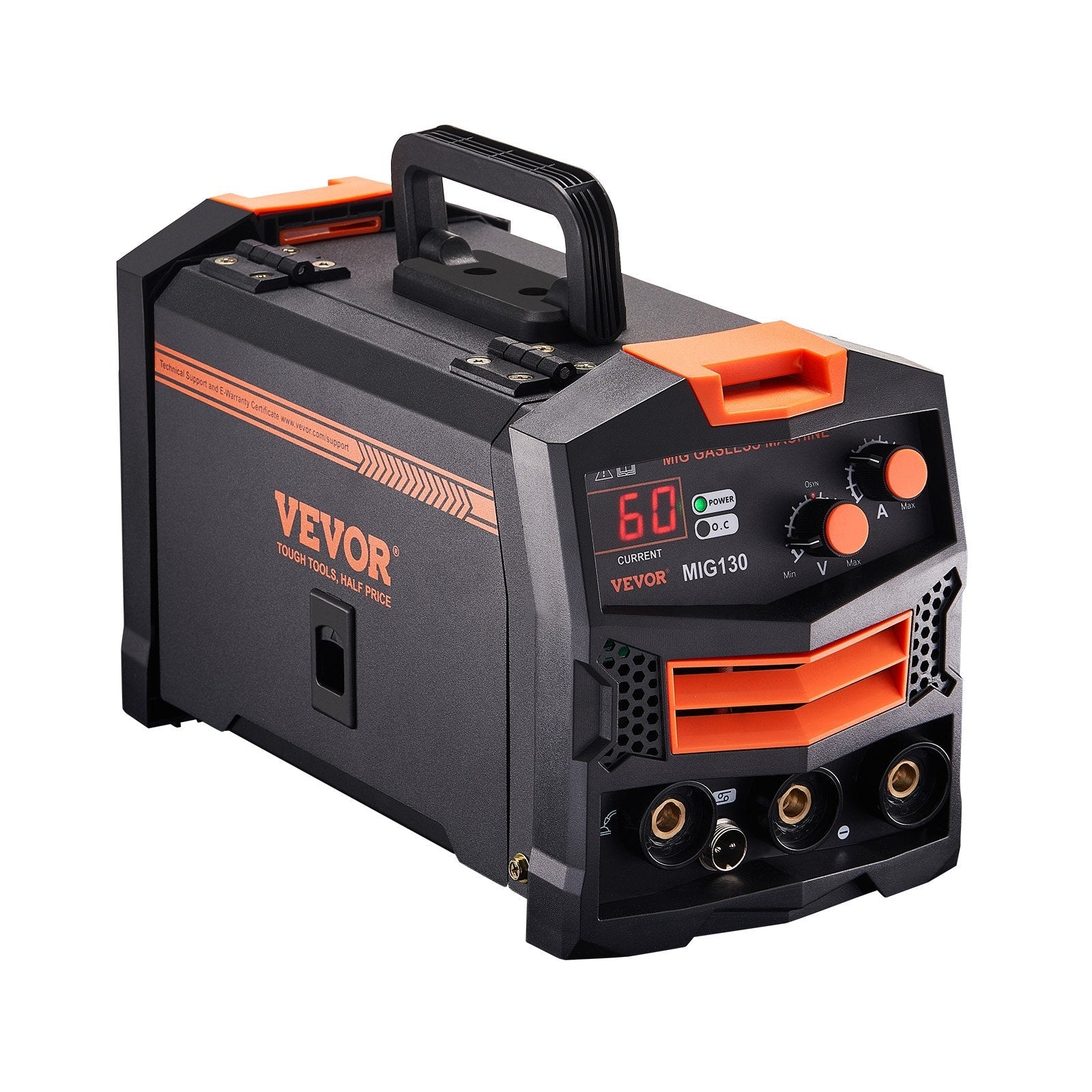 VEVOR MIG Welder 130Amp Gasless Flux Core Mig Welding Machine with IGBT Inverter 