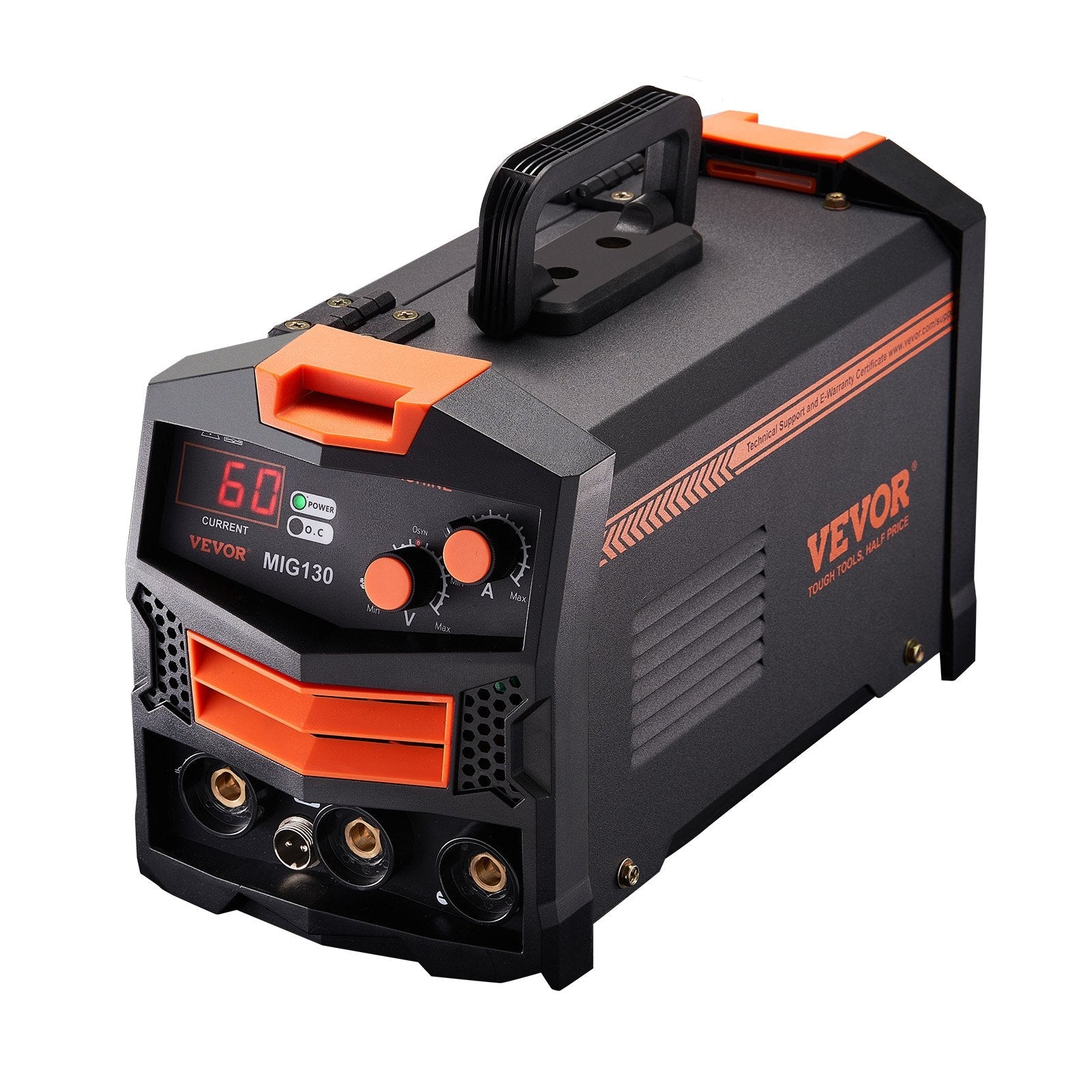 VEVOR MIG Welder 130Amp Gasless Flux Core Mig Welding Machine with IGBT Inverter 
