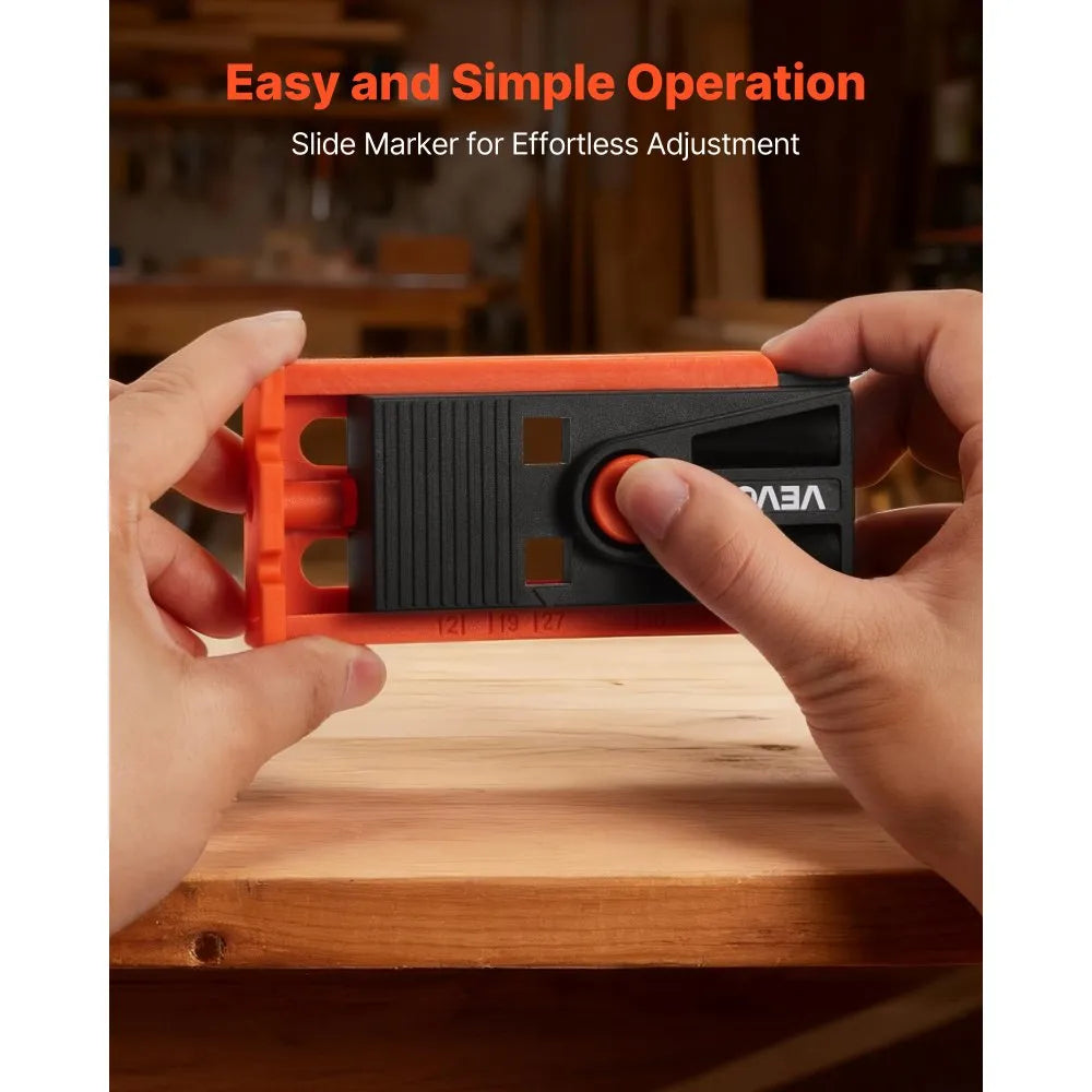 VEVOR Pocket Hole Jig Kit, 1/2 to 1-1/2 in Adjustable, Mini Jig Pocket Hole System with Step Drill, Hex Wrench, Drill Stop Ring, Square Drive Bit, and Screws, Reinforced Nylon Frame, for Woodworking 