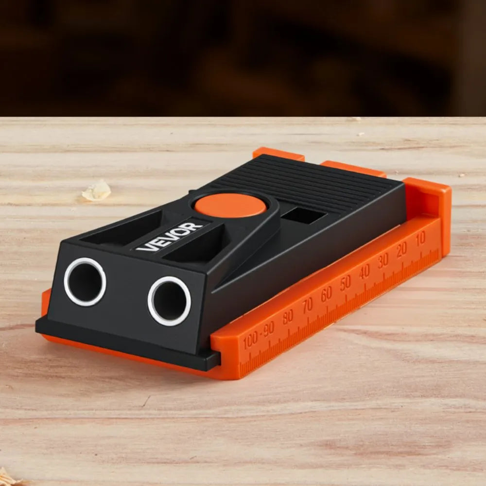 VEVOR Pocket Hole Jig Kit, 1/2 to 1-1/2 in Adjustable, Mini Jig Pocket Hole System with Step Drill, Hex Wrench, Drill Stop Ring, Square Drive Bit, and Screws, Reinforced Nylon Frame, for Woodworking 