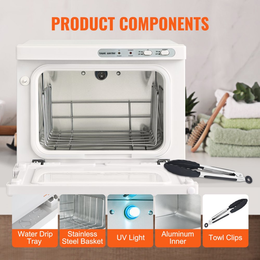 VEVOR Hot Towel Warmer, 8L Spa Hot Towel Warmer Cabinet, 2-in-1 Towel Warmer with Stainless Steel Rack, Holds up to 16 Towels, Quick All-round Heating for Facials, SPA, Massage, Salon, Bathroom,Beauty 
