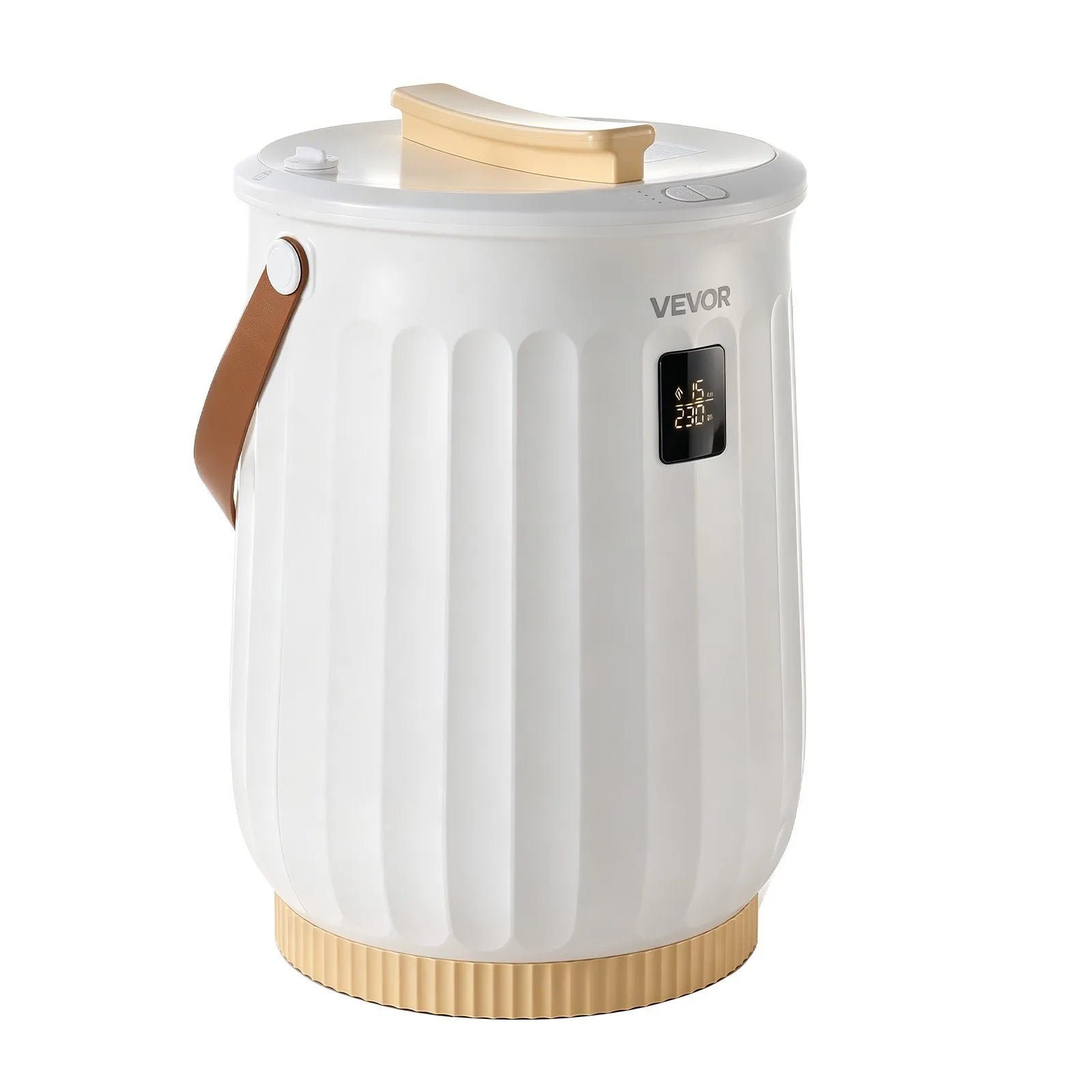 20L Heated Towel Warmer Bucket with LED Display, 4 Timer Settings & Aroma Box – White