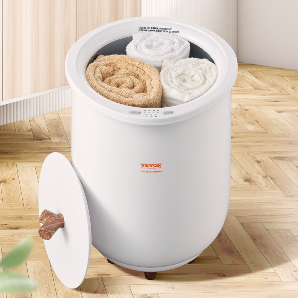 VEVOR Towel Warmer Bucket, 20L Large Towel Warmer for Bathroom, Auto Shut Off Towel Heater with 4-Level Timer Fits up to Two 40"x70" Oversized Towels, Bathrobes, Blankets, ETL & FCC Certified 