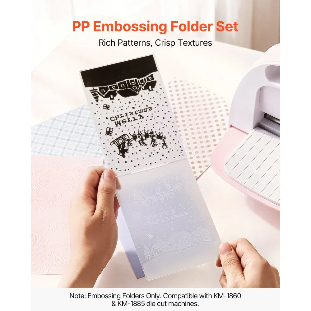 Embossing Folders Set, 15 Pieces 4.13" x 5.83" PP Plastic Embossing Plates for Die Cutting, Card Making, Scrapbooking & DIY Paper Crafts