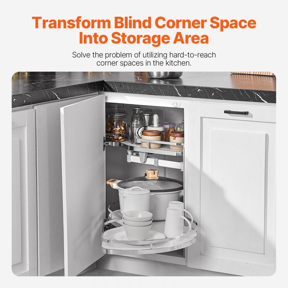VEVOR 2 Tier Swing Right Blind Corner Cabinet Pull Out Soft Close Organizer 