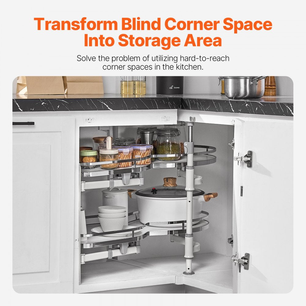 VEVOR 2 Tier Swing Left Blind Corner Cabinet Pull Out Soft Close Organizer 