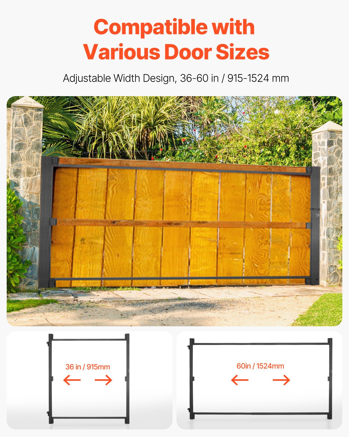 VEVOR Gate Building Kit Fits 36 to 60 in Wide Openings 6 to 7 ft High Fence 