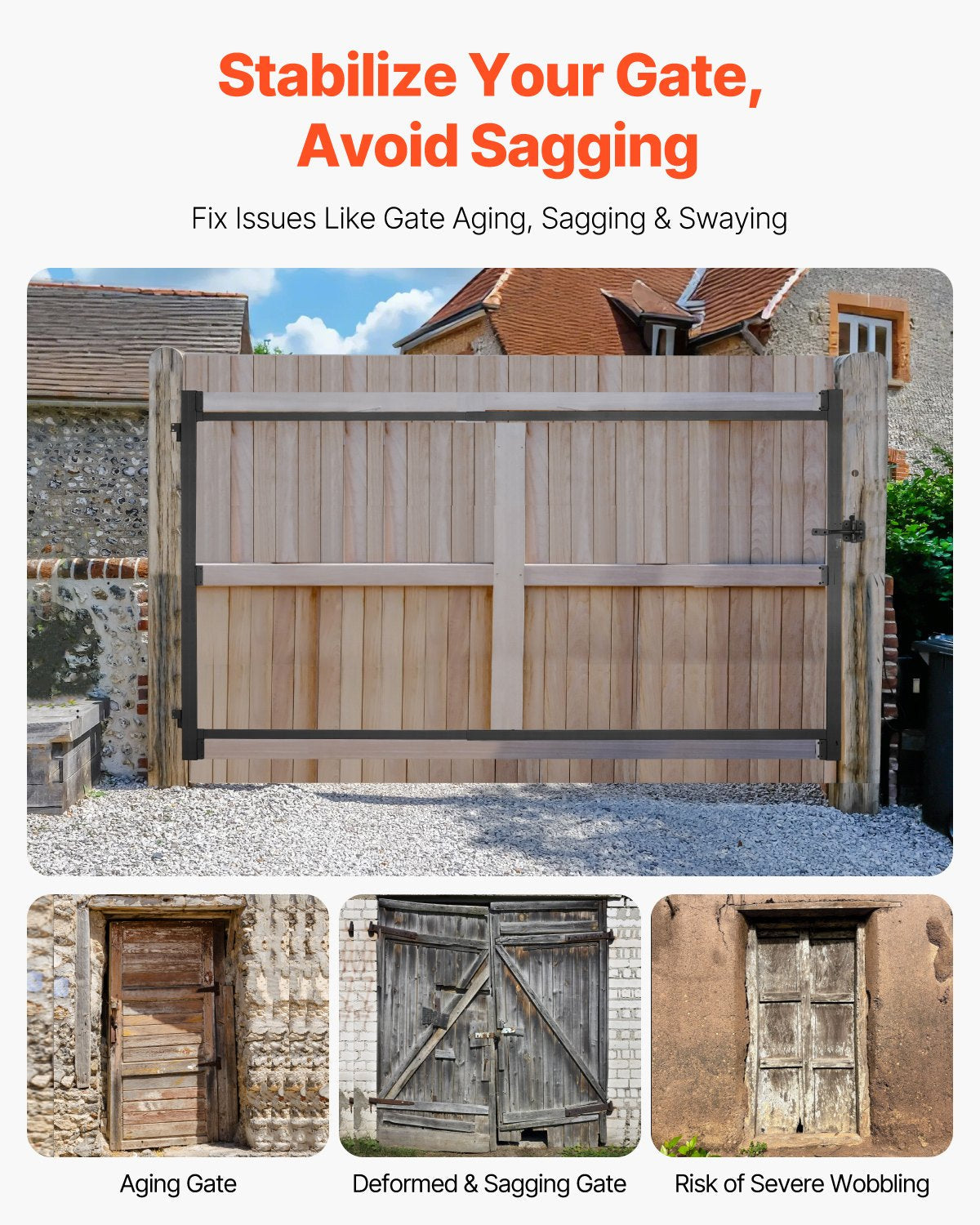 VEVOR Gate Building Kit Fits 40 to 72 in Wide Openings 4 to 5 ft High Fence 