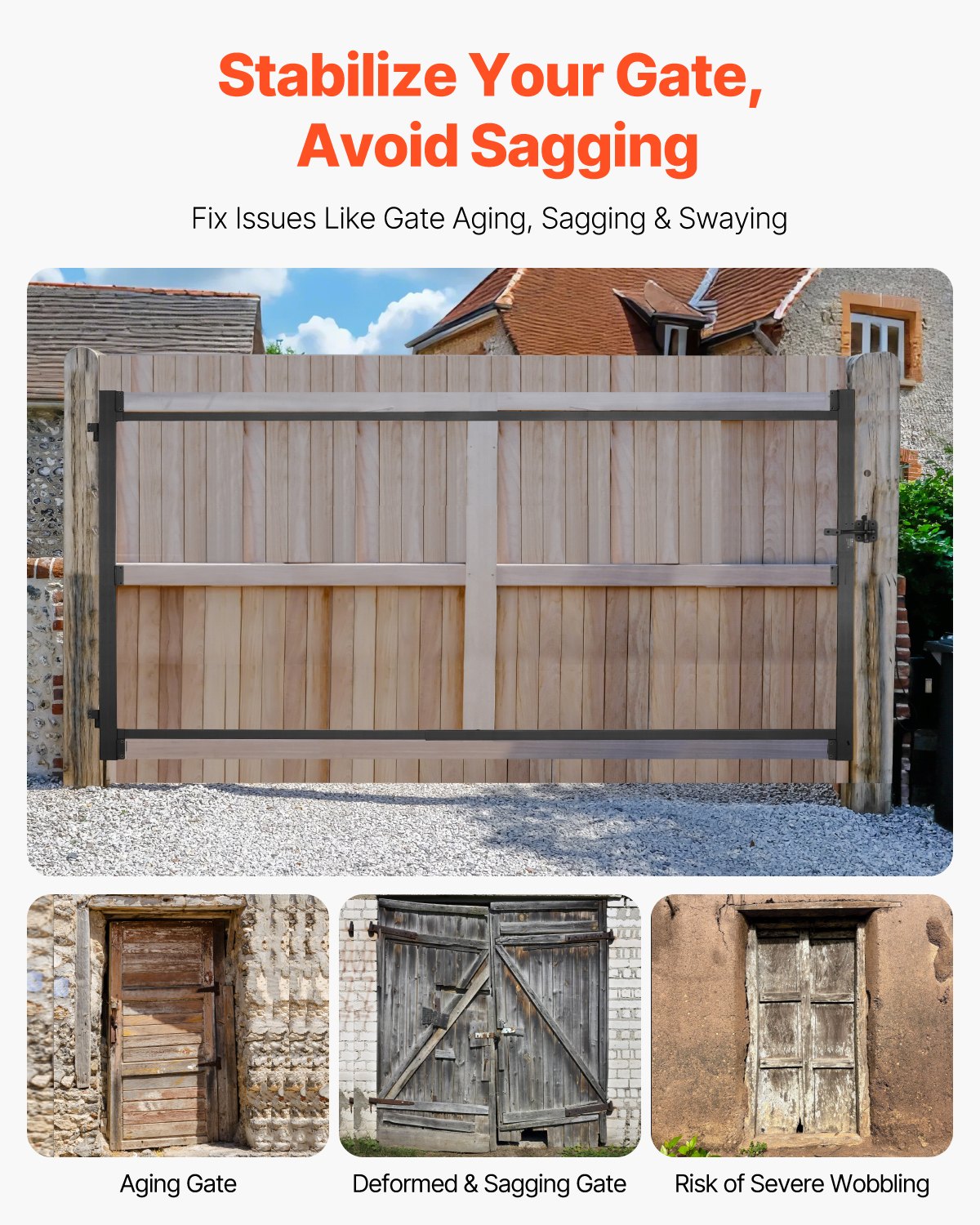 VEVOR Gate Building Kit Fits 60 to 96 in Wide Openings 4 to 5 ft High Fence 