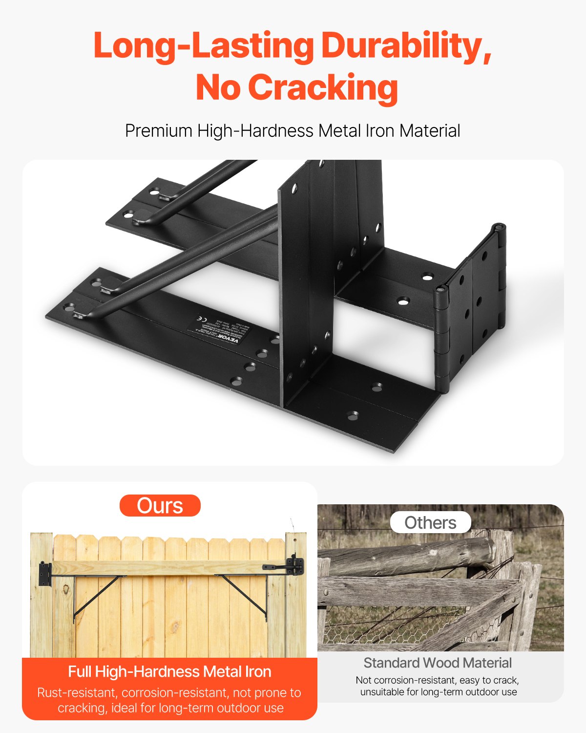 VEVOR Gate Corner Brace Bracket Anti Sag Gate Frame Hardware Kit for Stable Gate 