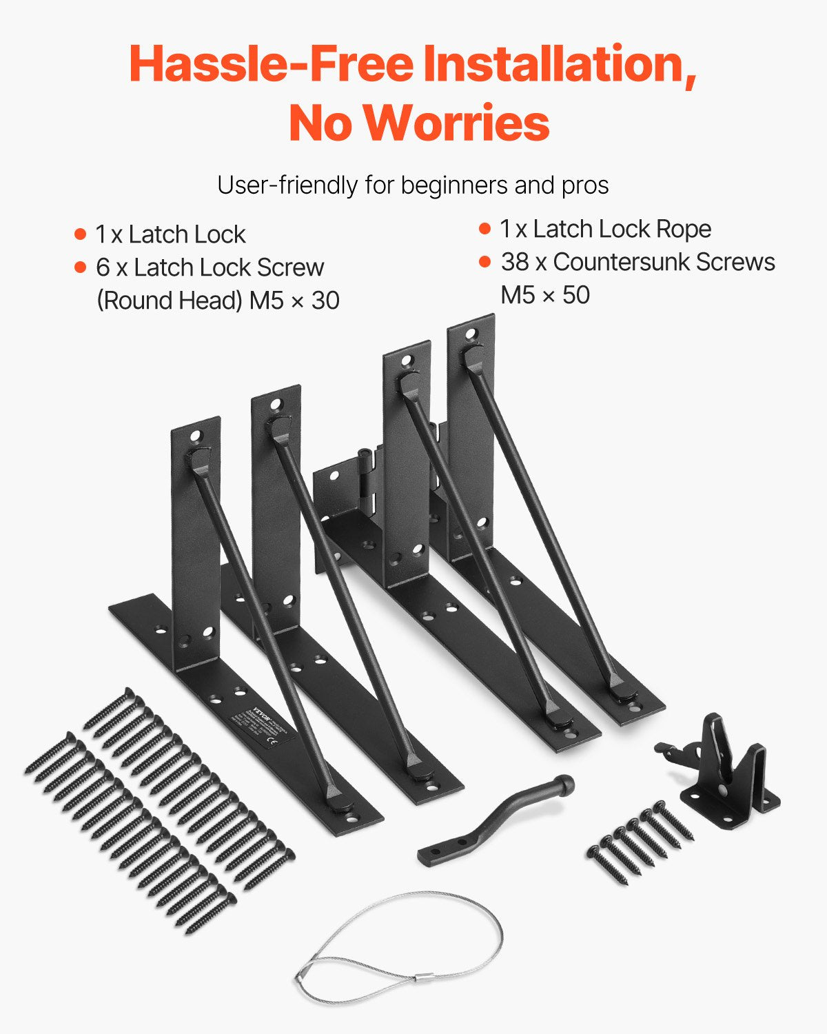 VEVOR Gate Corner Brace Bracket Anti Sag Gate Frame Hardware Kit for Stable Gate 