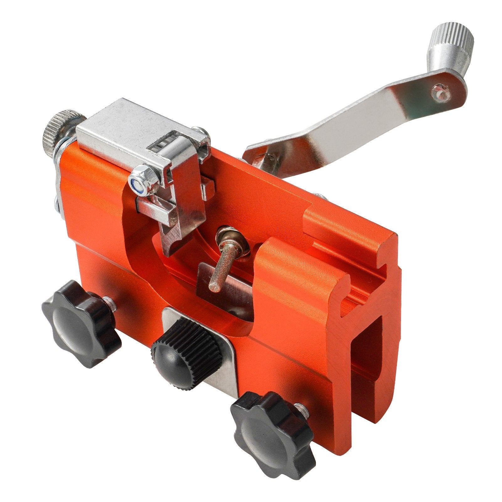 VEVOR Chainsaw Sharpener, Hand-Cranked Chain Saw Sharpening Jig Fit 4"-22" Chainsaws, Potable Saws Chain Sharpen Tool Set with 4 Grinding Heads for Landscaper, Lumberjack, Maintenance Worker 