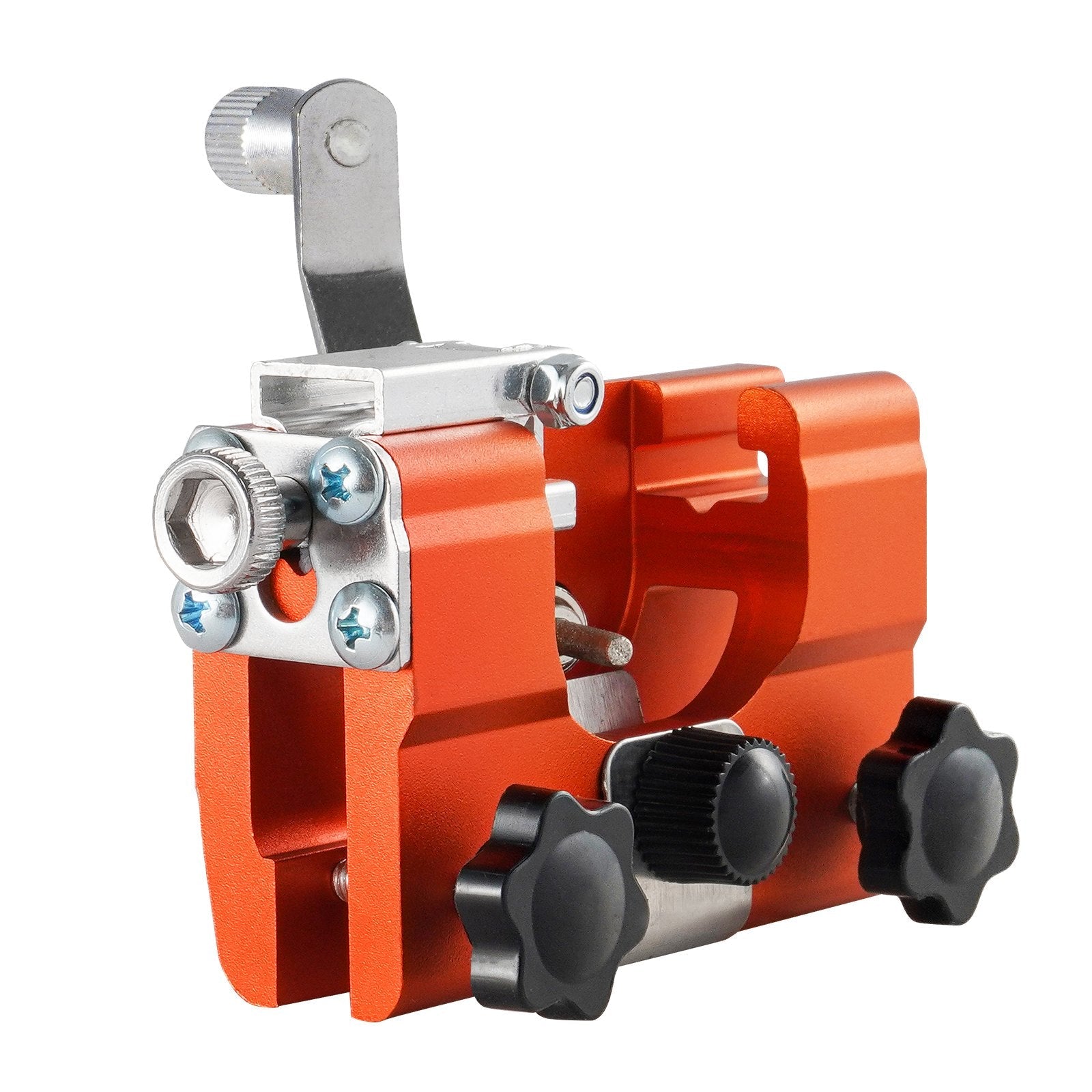 VEVOR Chainsaw Sharpener, Hand-Cranked Chain Saw Sharpening Jig Fit 4"-22" Chainsaws, Potable Saws Chain Sharpen Tool Set with 4 Grinding Heads for Landscaper, Lumberjack, Maintenance Worker 