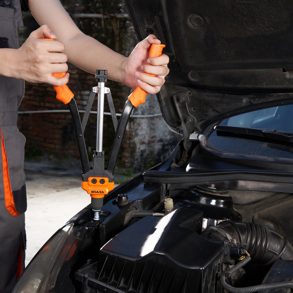 VEVOR Rivet Nut Tool, 16” Rivnut Tool Kit with 13PCS Metric and SAE Mandrels, 186PCS Rivet Nuts, M3, M4, 10-24, M5, M6, 1/4-20, 8-32, 5/16-18, M8, 3/8-16, M10, M12, 1/2-13, Semi-auto Retraction 