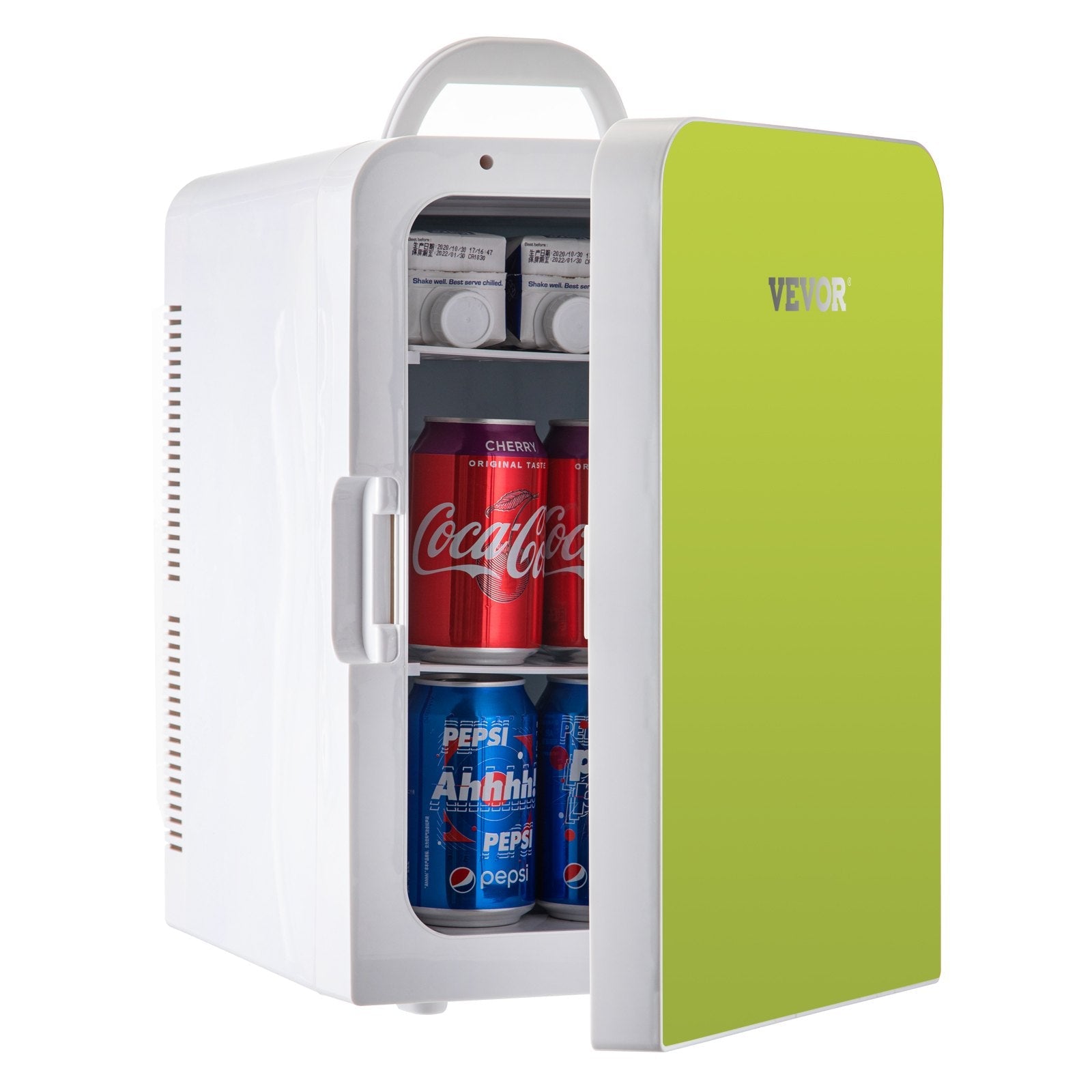 VEVOR 15L Mini Fridge,12V Portable Cooler & Warmer, Lightweight Beauty Fridge With Glass Front,Mini Fridge 15 Liter/18 Can For Food, Drinks, Skincare, Beauty, Makeup & Cosmetics (Green) 