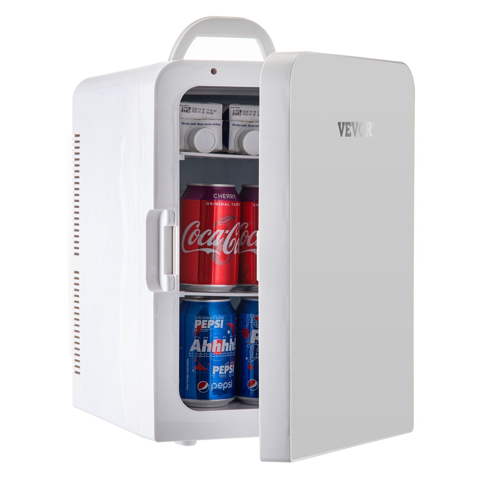 VEVOR Mini Fridge, 15 Liter Portable Cooler Warmer, Skincare Fridge White, Compact Refrigerator, Lightweight Beauty Fridge, for Bedroom Office Car Boat Dorm Skincare (110V/12V) 