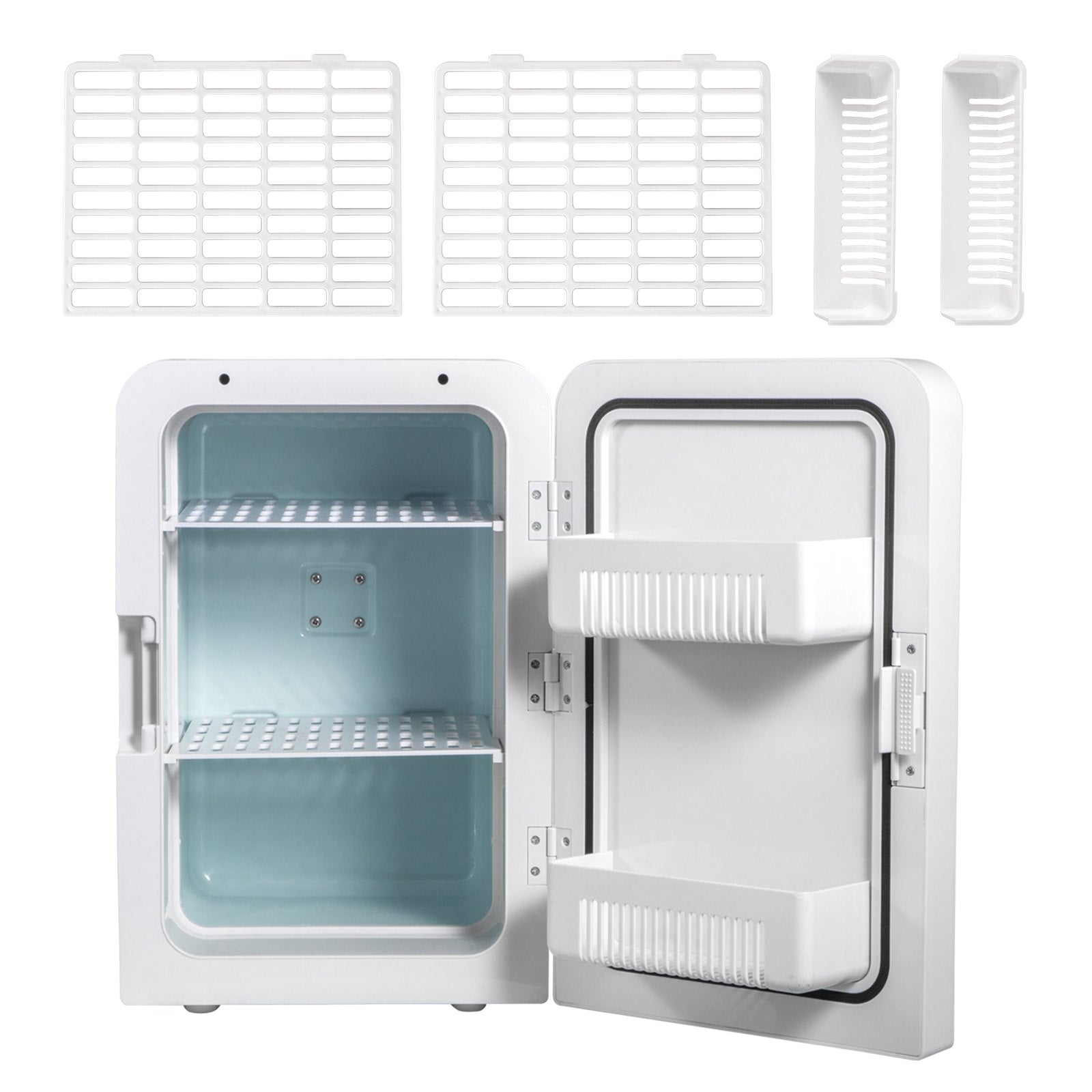VEVOR Mini Fridge, 15 Liter Portable Cooler Warmer, Skincare Fridge White, Compact Refrigerator, Lightweight Beauty Fridge, for Bedroom Office Car Boat Dorm Skincare (110V/12V) 