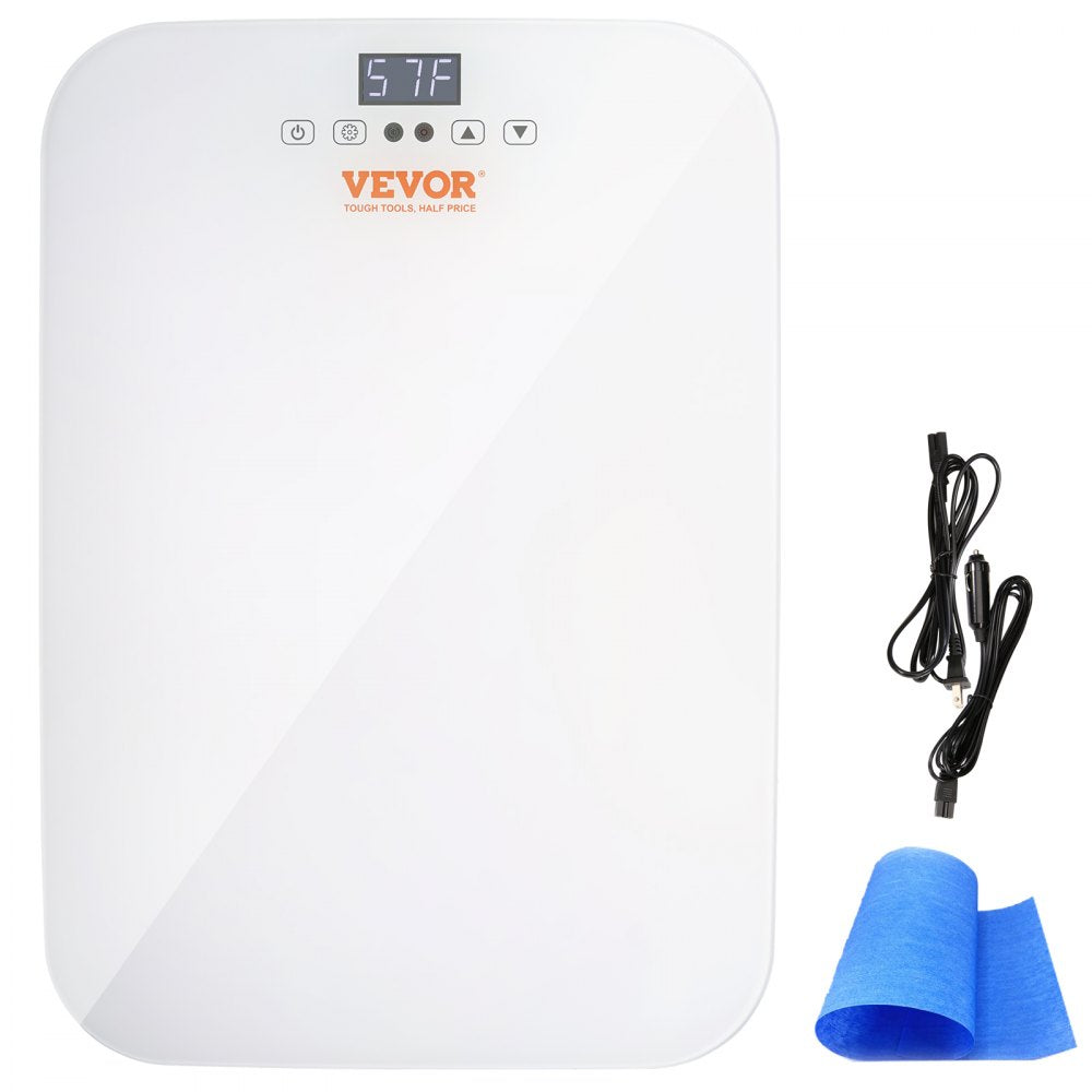 VEVOR Mini Fridge, 20L Skincare Fridges with Temper Control Touch Screen, Portable Small Beverage Refrigerator for Bedroom Office Car Dorm, AC/DC Cool Warmer for Cosmetic Drink Milk, White 