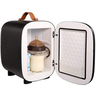 VEVOR Mini Fridge, 4L/6 Cans Compact Personal Fridge, AC/DC Portable Thermoelectric Cooler and Warmer Refrigerators, Skincare Fridge for Beverage, Snacks, Home, Office and Car, ETL Listed (Black) 