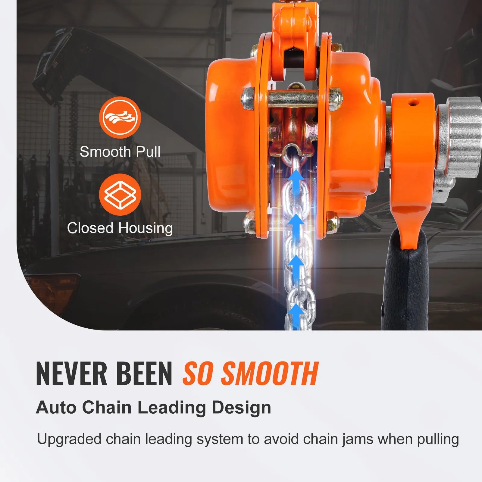 VEVOR Manual Lever Chain Hoist, 1/4 Ton 550 lbs Capacity 5 FT Come Along, G80 Galvanized Carbon Steel with Weston Double-Pawl Brake, Auto Chain Leading & 360° Rotation Hook, for Garage Factory Dock