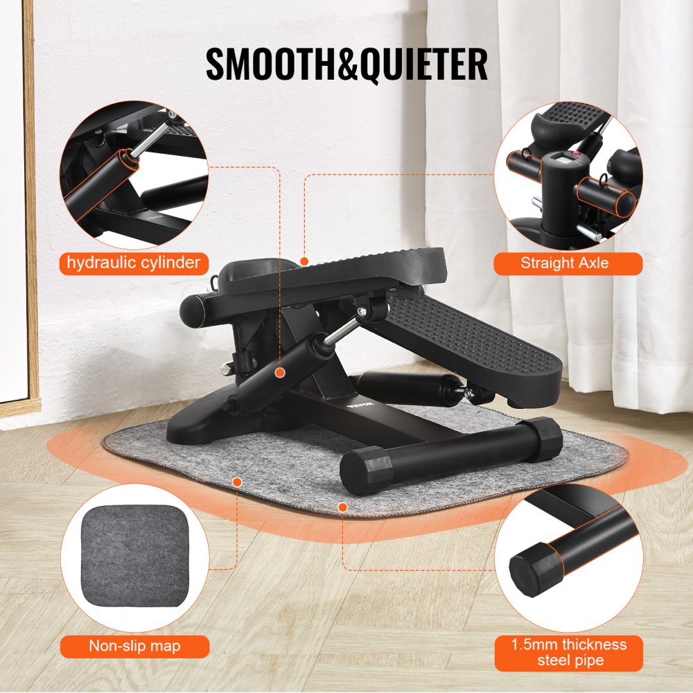 VEVOR Stair Stepper for Exercise at Home Mini Stepper with Resistance Band 