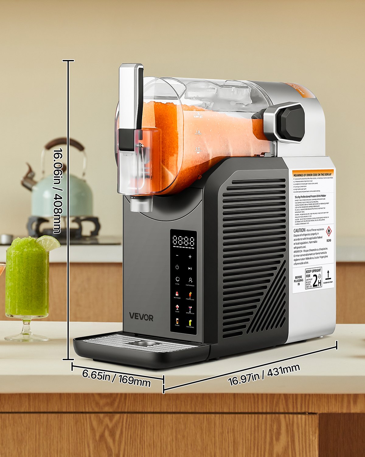 2L Slushy Machine No Ice Needed Frozen Drink Maker 6 Preset Programs 