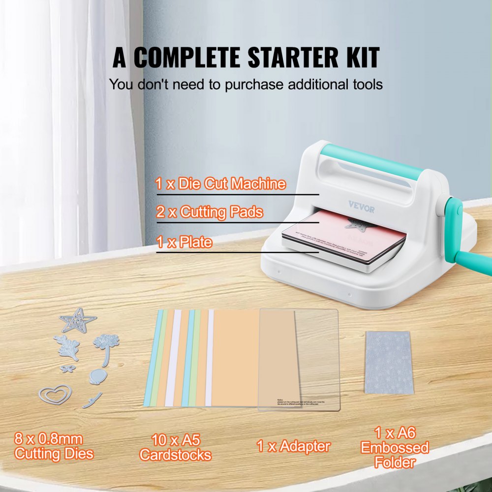 VEVOR Manual Die Cutting Embossing Machine 6" Opening For Art Craft Scrapbooking 