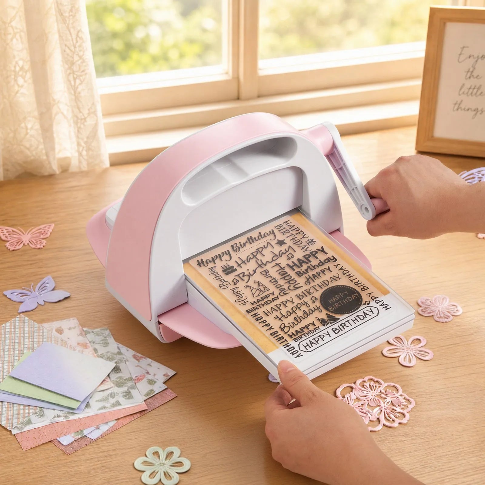 VEVOR Manual Die Cutting and Embossing Machine, 6" Opening Portable Craft Machine Set with Cutting Dies, Embossing Folders, Paper Sheets & Cutting Plates for Scrapbooking, Card Making & DIY Crafts