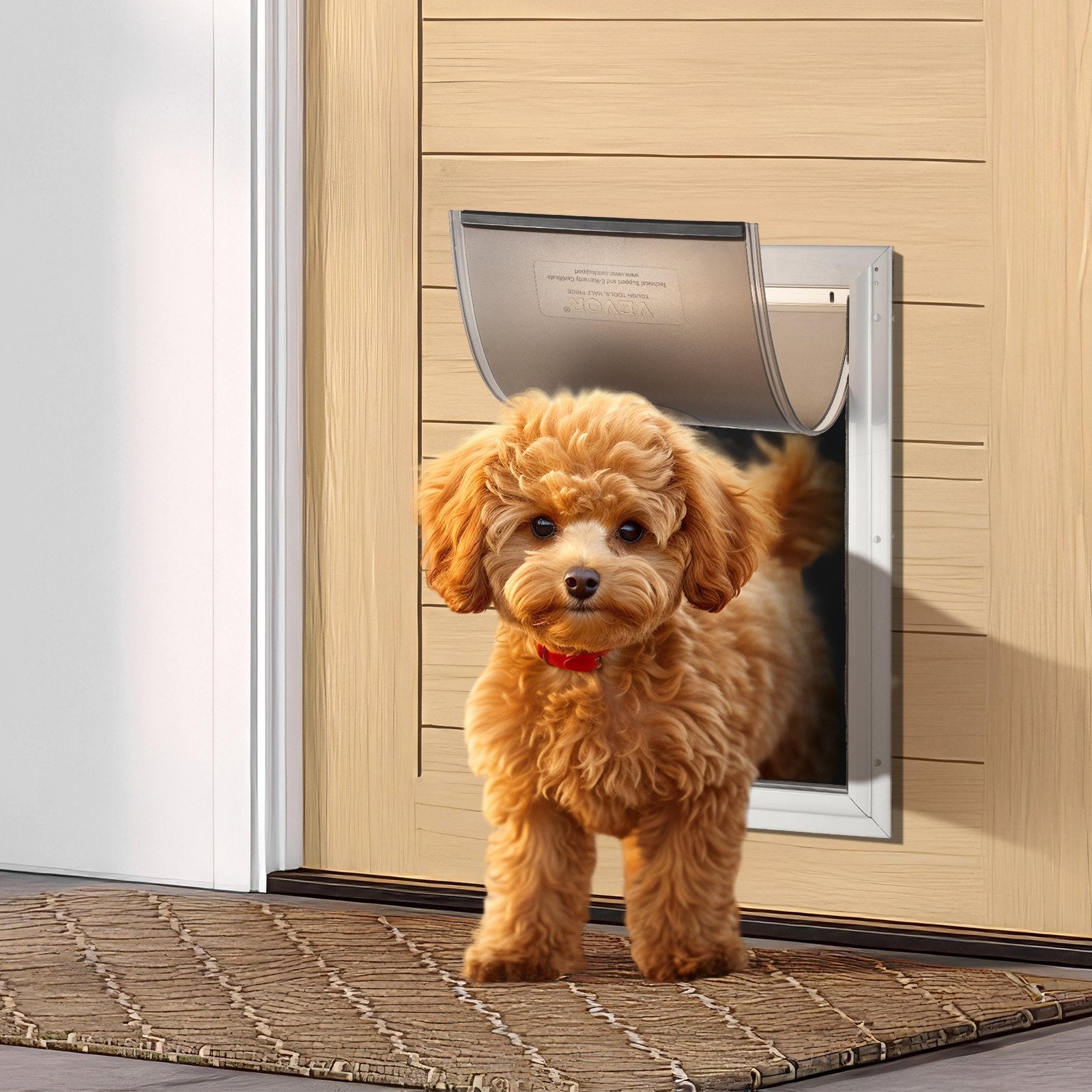 VEVOR Pet Door for Door with Lock and Magnetic Flap System Aluminum Frame Small 