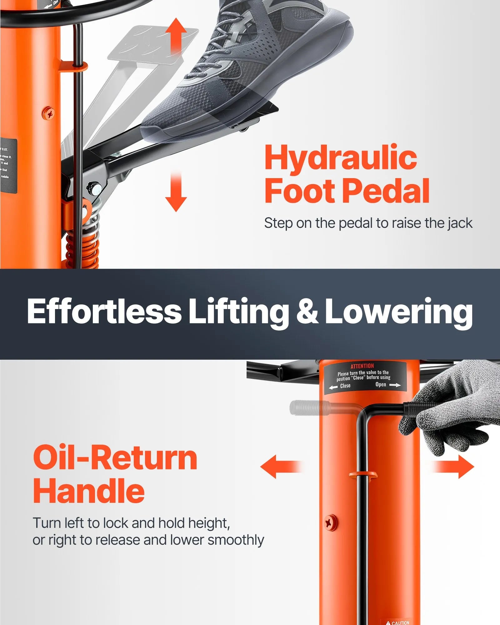 VEVOR Transmission Jack, 1322 LBS Hydraulic Telescoping Transmission Jack, 34.3"-68.5" High Lift Floor Jack Stand with Foot Pedal, 360° Swivel Wheel, Hydraulic Transmission Jack Garage/Shop Lift Hoist