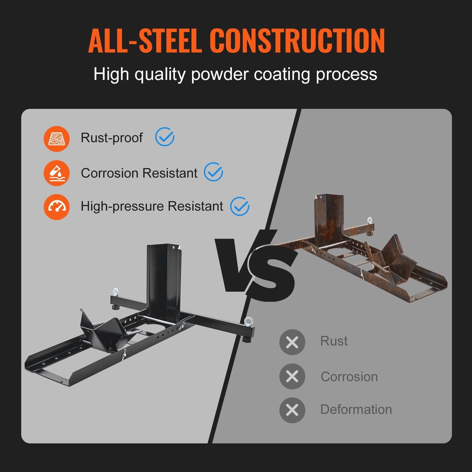 VEVOR Motorcycle Wheel Chock Upright, 1800 lbs Capacity, Heavy-duty Steel Motorcycle Front Wheel Stand with 6 Adjustable Holes, For 15"-22" Off-Road Motorcycles, Standard Motorcycles 