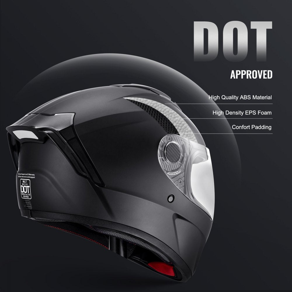 VEVOR Full Face Motorcycle Helmet Motocross Helmet with Bluetooth Slot 