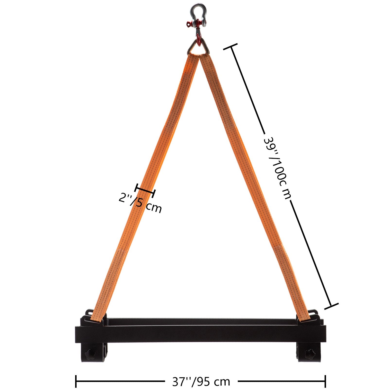 VEVOR Watercraft Lift Sling, 1000lbs Capacity Jet Ski Lift Sling, 39\'\' Watercraft Sling w/Heavy Duty Powder-Coated Steel Brackets, Polyester Lifting Straps for Personal Watercraft, PWC, Jet Ski 