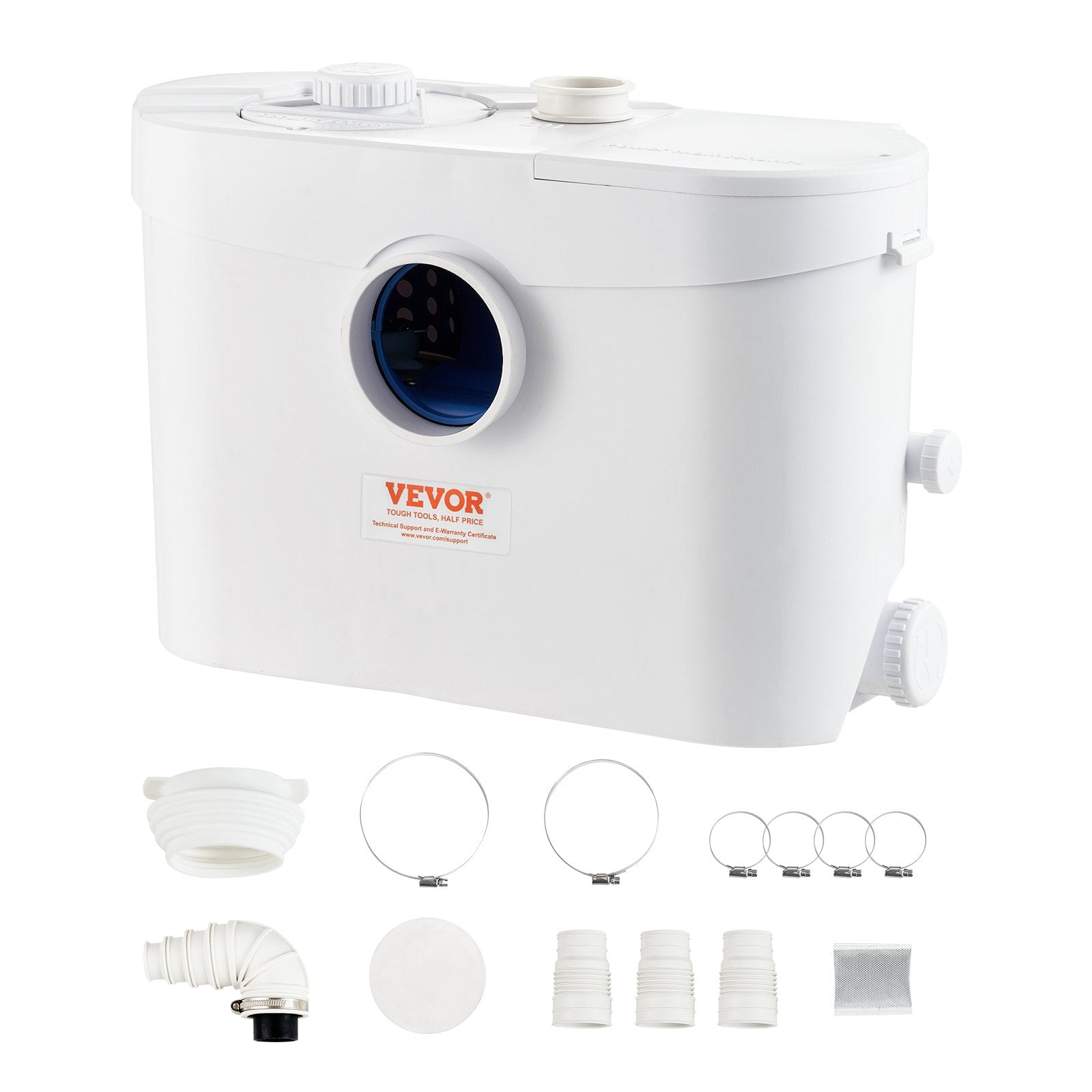 VEVOR Macerator Disposal Pump Basement Macerator Pump 700W with 3 Water Inlets 