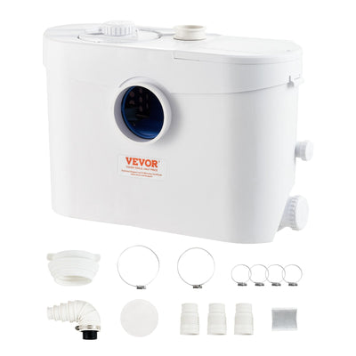 VEVOR Macerator Disposal Pump Basement Macerator Pump 700W with 3 Water Inlets 