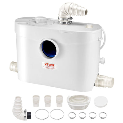 VEVOR Macerator Pump 900W 48 GPM Flow 40 ft Head Lift for Toilet Basement Sink 