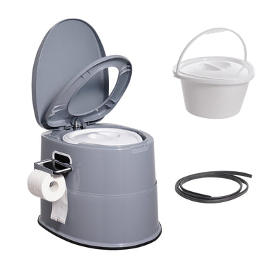 VEVOR Portable Toilet for Camping, Porta Potty with 1.3 Gal Detachable Inner Bucket & Removable Paper Holder, Commode with Dual Lids, Travel Toilet for Adults Kids Outdoor Camping Car Long Road Trips 