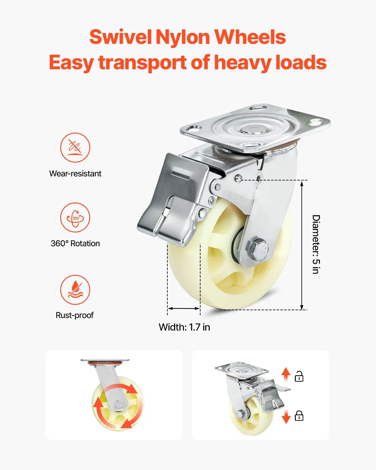 VEVOR Watercraft PWC Dolly Boat 1800 lbs Capacity Jet Ski Stand Storage Cart