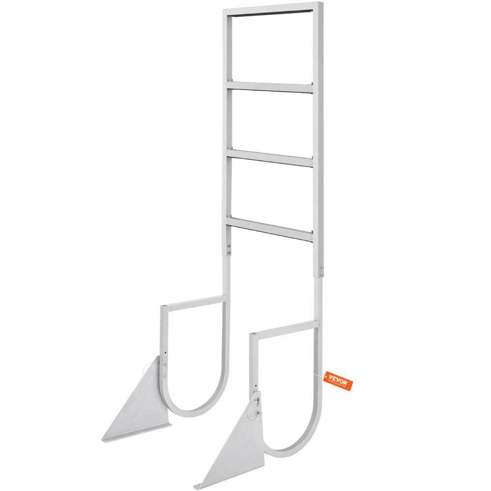 VEVOR Dock Ladder, Flip-Up 4 Steps, 350 lbs Load Capacity, Aluminum Alloy Pontoon Boat Ladder with 2'' Wide Step & Nonslip Rubber Mat, Easy to Install for Ship/Lake/Pool/Marine Boarding 